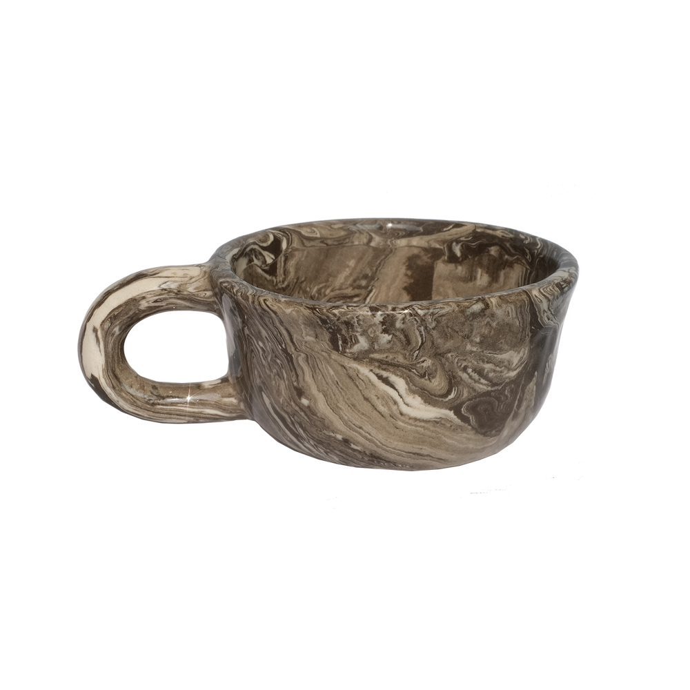 Latte Mug Marble Dark Brown 260ml