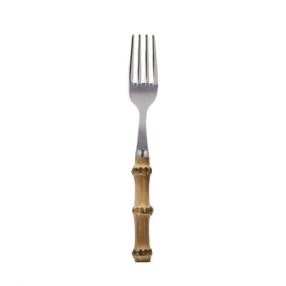 Sabre Paris Panda cake fork in Light Bamboo in shiny finish, French made flatware.