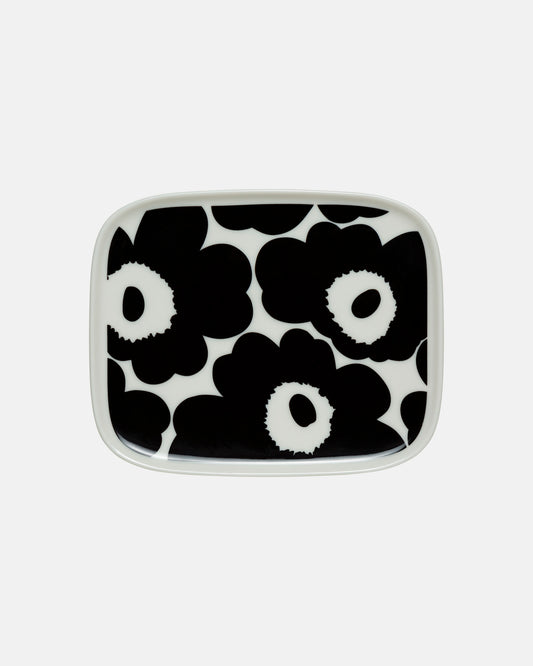 Oiva / Unikko Plate 15cm (White, Black)