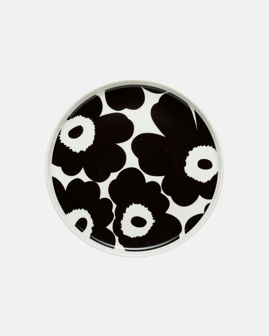 Oiva / Unikko Plate 20cm (White, Black)