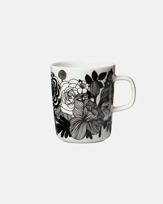 Oiva / Siirtolapuutarha Mug 250ml (White, Black, Turquoise)