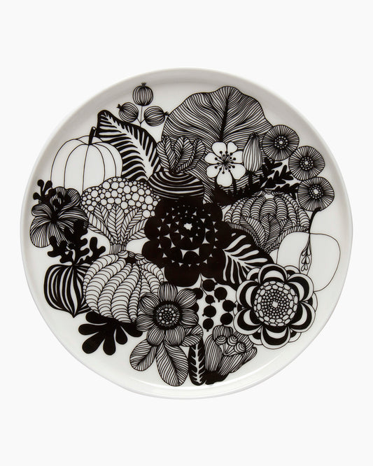 Oiva / Siirtolapuutarha plate 20cm (white, black)