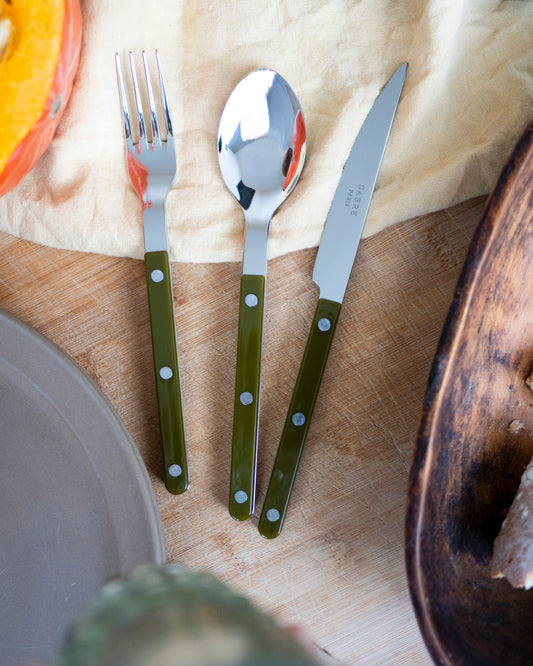 Bistrot Shiny Solid Cutlery - Green Fern