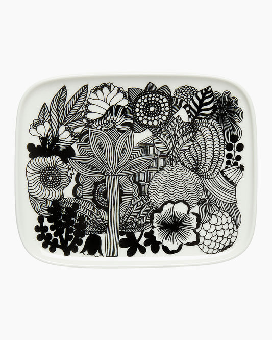 Oiva / Siirtolapuutarha Plate 15cm (White, Black)