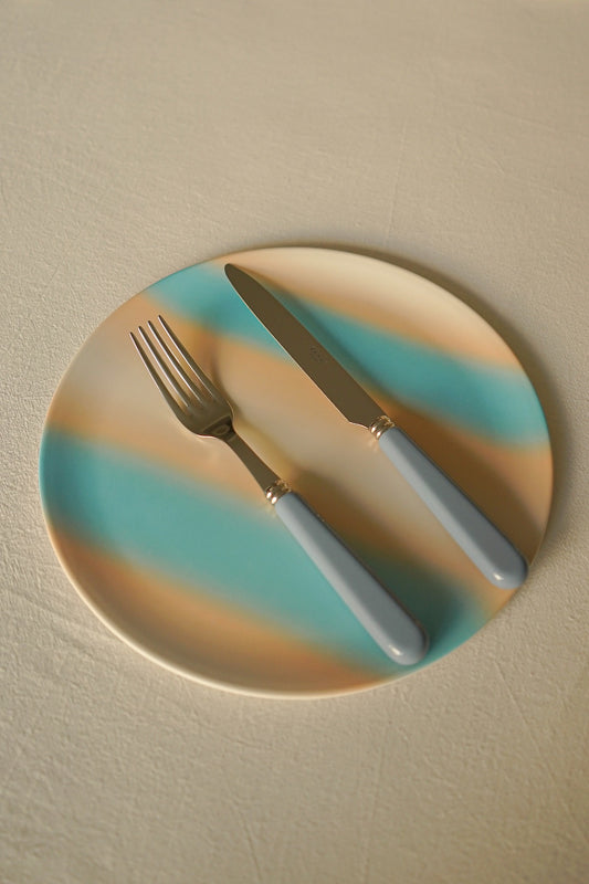 Soft Stripe Blue Dinner Plate 25cm