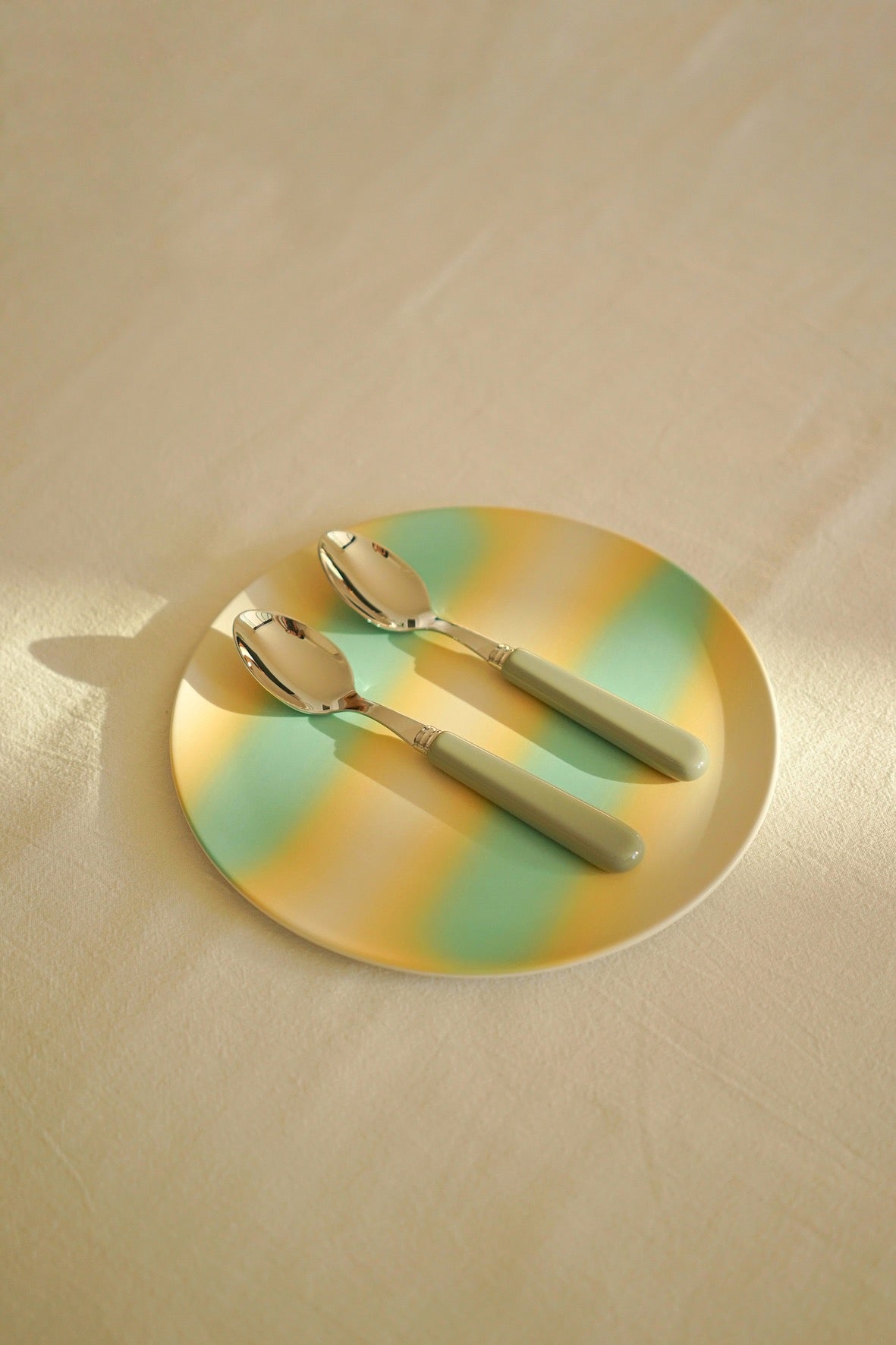 Soft Stripe Green Side Plate 20cm