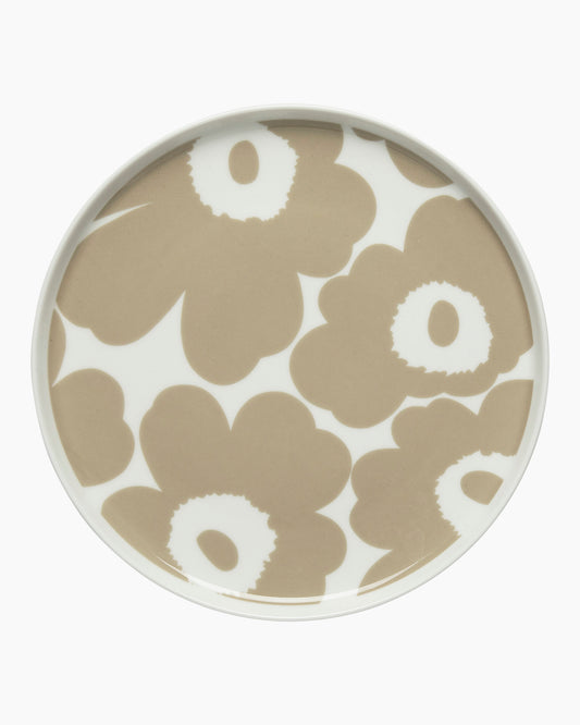 Oiva / Unikko Plate 20cm (White, Beige)