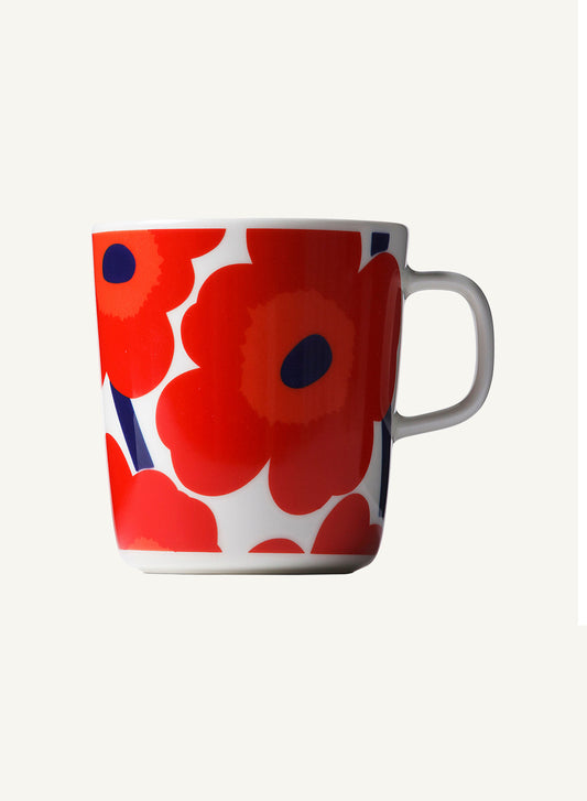 Oiva / Unikko Mug 400ml (White, Red)