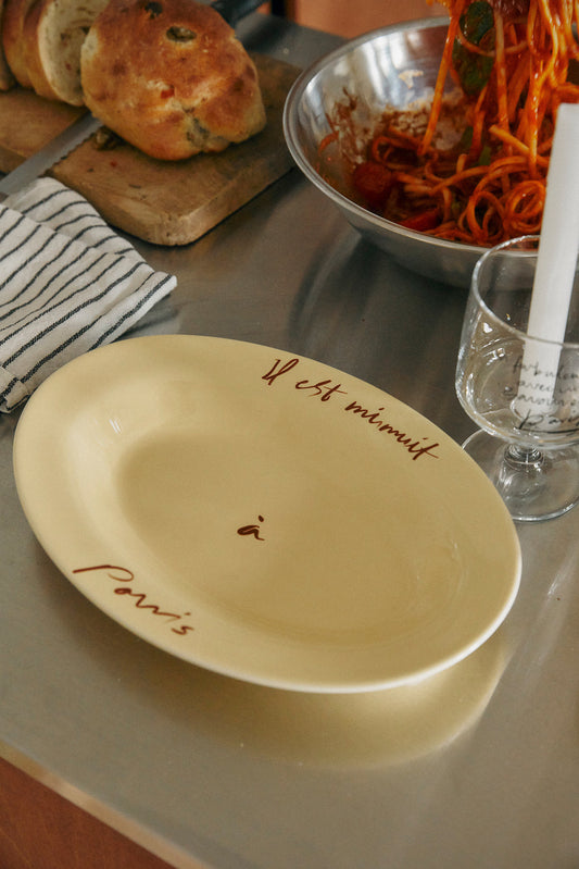 Midnight Stoneware Plate Oval